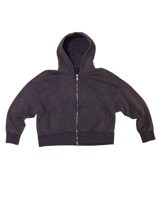 Washed Charcoal Grey Double Zip